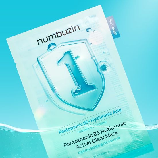 2件額外95折～韓國 numbuzin No.1 Pantothenic B5 Hyaluronic Active Clear Mask 1號活性泛酸維B5透明質酸水分炸彈保濕控油水凝膠面膜 1盒4片裝 - 3種選擇