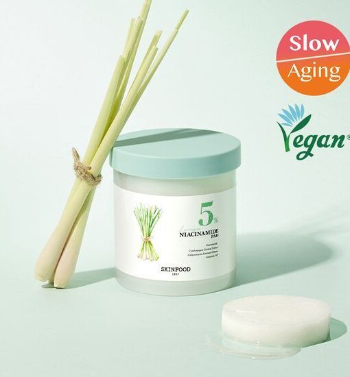 韓國 Skinfood Lemongrass Niacinamide 5 Pad 香茅酵母5%維B3美白控油爽膚棉片 - 60片裝