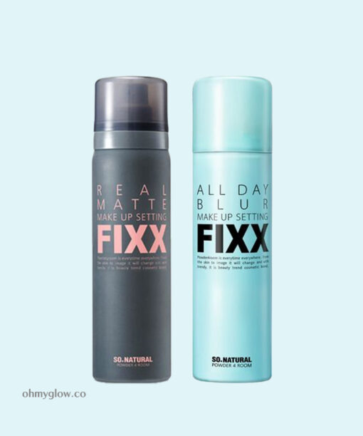清爽定妝1+1組合～韓國 So Natural All Day Make Up Setting Fixx (Real Matte + Blur)全天候超完美定妝噴霧 - (控油霧面 ＋ 毛孔降溫) - 75ml x 2