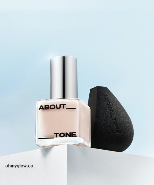 🏆No.1霧面粉底組合～韓國 About Tone Skin Layer Fit Foundation Set 24小時持久半霧面絲滑無瑕粉底液 + 刮刀粉撲 底妝組合 - 5色選擇
