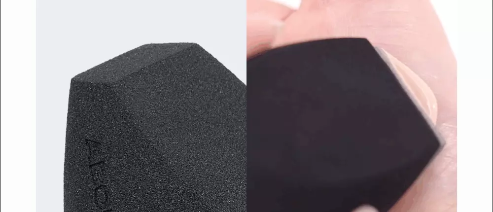 3重剪裁 乾濕兩用～韓國 About Tone Skin Layer Puff 黑色3角切面刮刀粉底粉撲