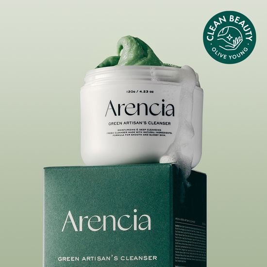 韓國 【7200次揉製】GlowPick🏆 軟糯年糕潔面 Arencia Fresh Green Rice Mochi Cleanser (Arencia Fresh Green Cleanser) 天然綠茶金縷梅大米年糕深清卸妝潔面膏- 120g