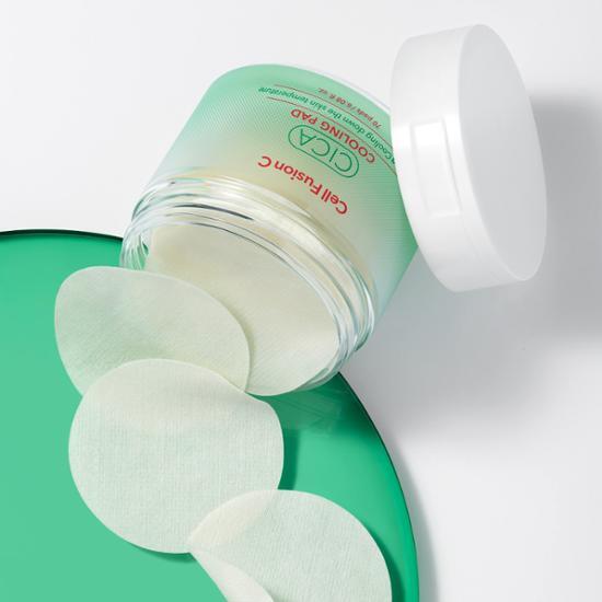 快速降溫減紅🧊韓國 Cell Fusion C CICA Cooling Pad 🌿70%積雪草舒緩清爽冰感爽膚棉片 - 70片裝