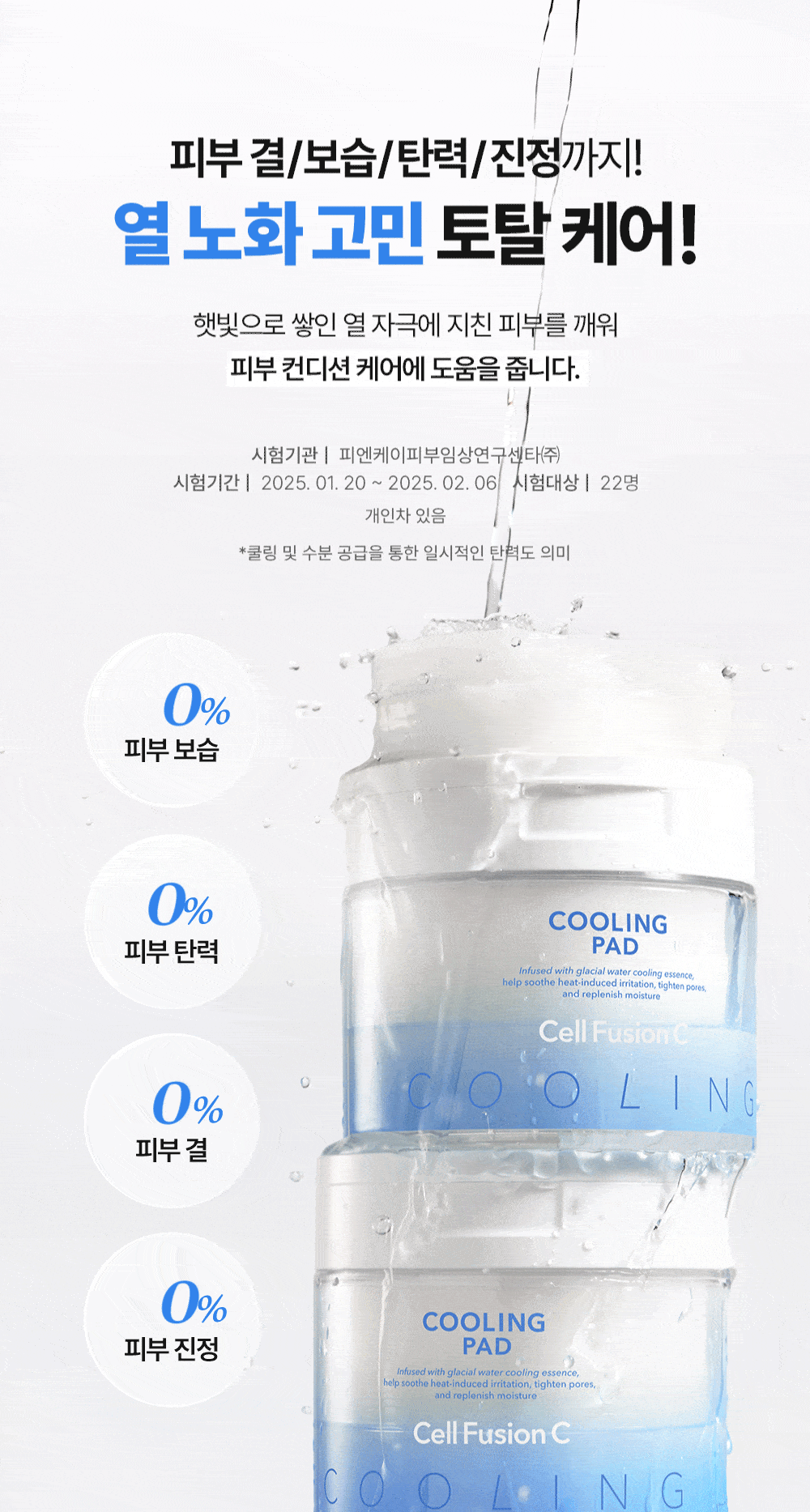 #5秒降溫!GlowPick🏆 韓國 Cell Fusion C Cooling Pad 冰川水降溫鎮靜毛孔護理爽膚棉片 - 70片裝