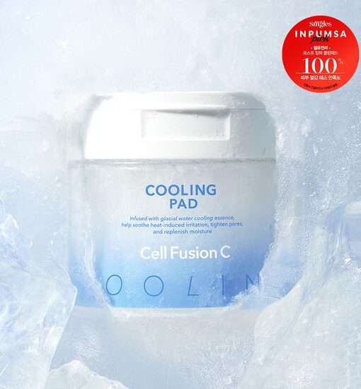 #5秒降溫！韓國 GlowPick🏆 Cell Fusion C Cooling Pad 冰川水降溫鎮靜毛孔護理爽膚棉片 - 70片裝