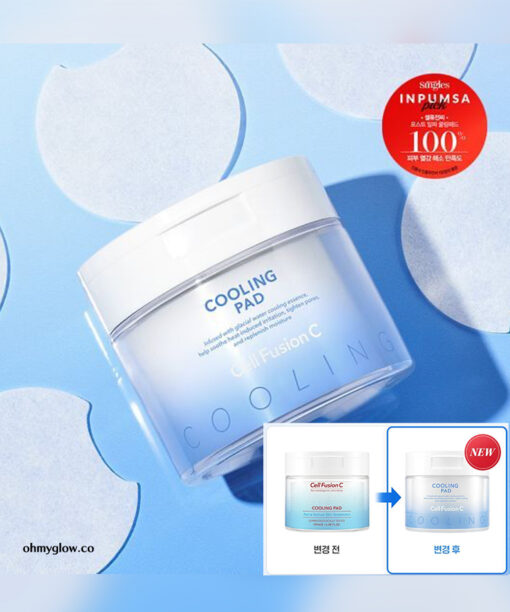 #5秒降溫！韓國 GlowPick🏆 Cell Fusion C Cooling Pad 冰川水降溫鎮靜毛孔護理爽膚棉片 - 70片裝