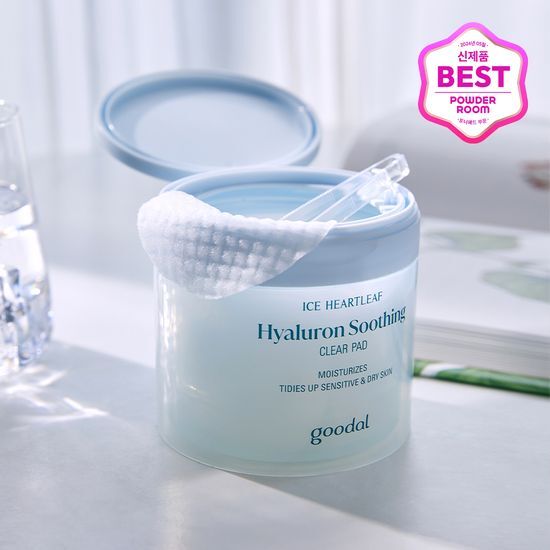 韓國 Goodal Heartleaf Hyaluron Soothing Clear Pad 冰感魚腥草透明質酸舒緩保濕爽膚棉片70片裝