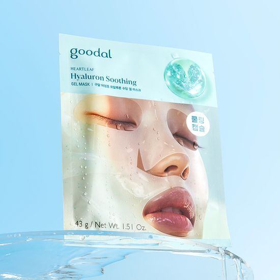 敷後變透明～韓國 Goodal Heartleaf Hyaluron Soothing Gel Mask 魚腥草透明質酸降溫膠囊 X 膠原蛋白精華 3段式連下巴保濕舒緩果凍面膜 一盒5片裝 - 2種選擇