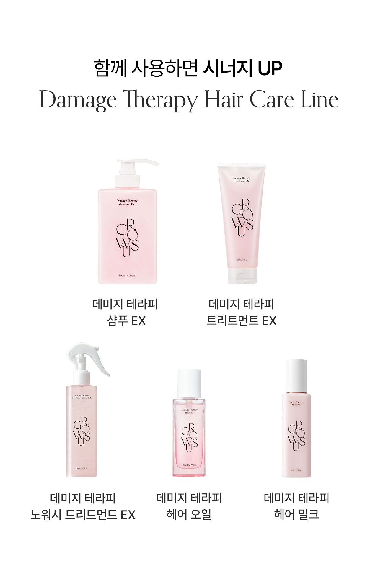 最新EX版！極度受損髮質~韓國 Growus Damage Therapy No-Wash Treatment EX 珍珠膠原蛋白修復受損乾燥髮絲免沖洗護髮噴霧EX - 250ml