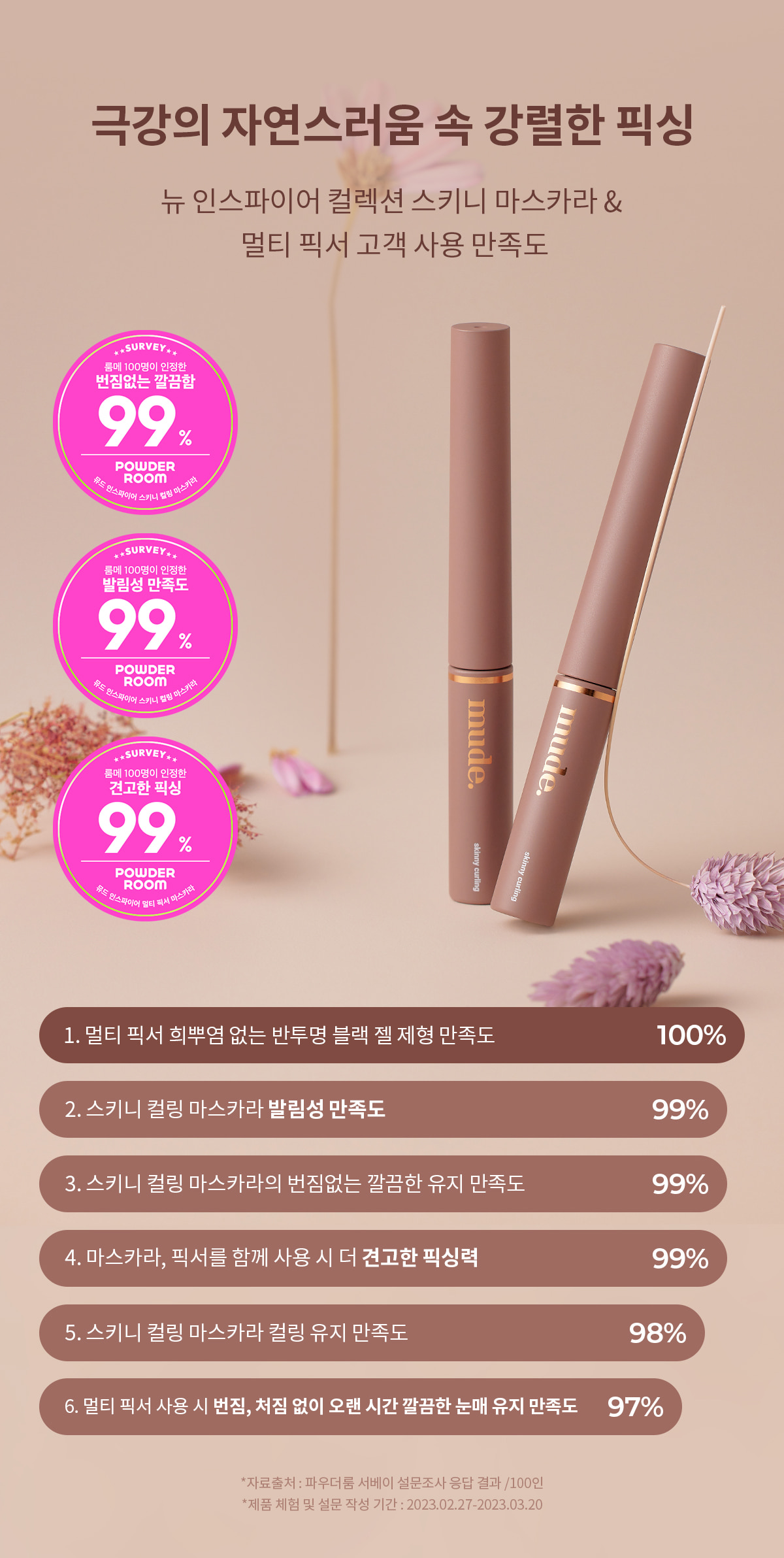 韓國 新濃密配方【1+1 送臥蠶陰影筆】! GlowPick🏆 Mude Inspire (Skinny Volume Up / Skinny Curling / Multi-fixer) Mascara 極細捲翹系列(睫毛膏 / 眉睫打底定型膏) - 12款選擇