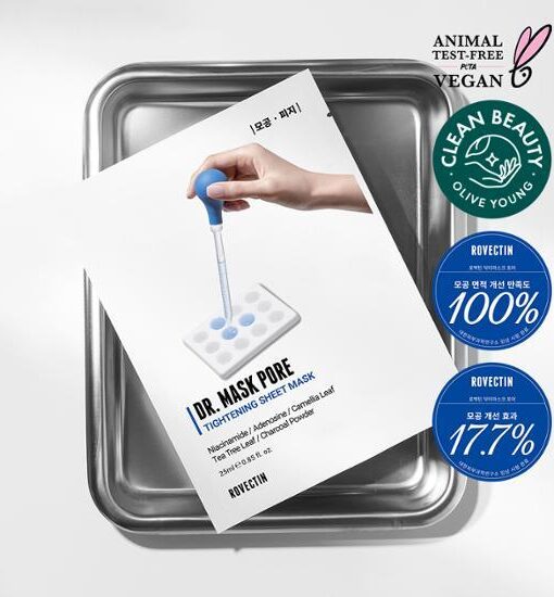 🏆GlowPick 2年上榜～針對油肌毛孔粗大 韓國 Rovectin Dr. Mask Pore 高濃縮緊緻控油毛孔面膜 5片裝 (散裝/盒裝) - 2種選擇