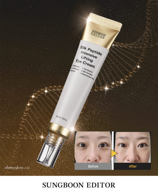 1秒賣出1瓶！2週KO眼袋凹陷、撫平眼紋、收緊眼袋～韓國 Sungboon Editor Silk Peptide Intensive Eye Cream 專業級絲蛋白幹細胞多胜肽密集修復眼霜