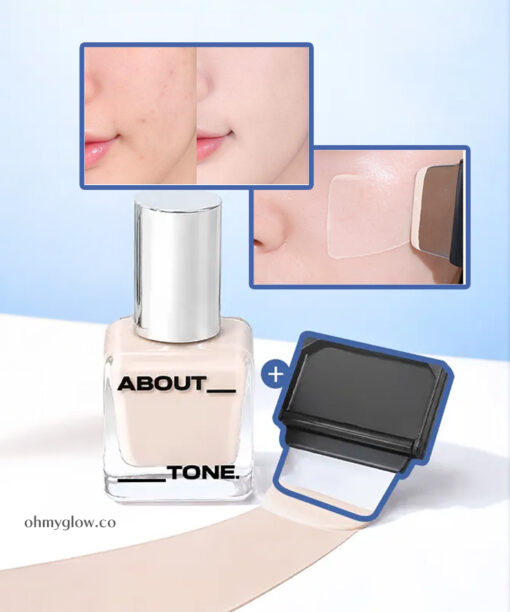 🏆韓國No.1霧面粉底組合~About Tone Skin Layer Fit Foundation Set 24小時持久半霧面絲滑無瑕粉底液 + 便攜刮刀 底妝組合 - 5色選擇
