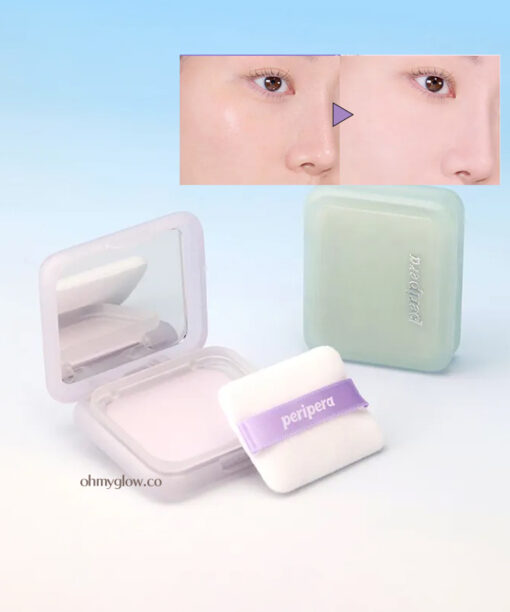 韓國 peripera Filter Fit Blur Pact 清爽濾鏡柔焦提亮定妝粉餅內附粉撲＋鏡盒 (🟢 Mint / 🟣 Lavender) - 2色選擇