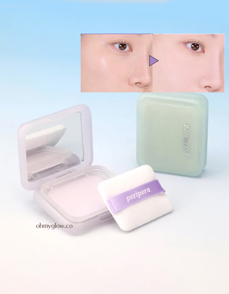 韓國 peripera Filter Fit Blur Pact 清爽濾鏡柔焦提亮定妝粉餅內附粉撲＋鏡盒 (🟢 Mint / 🟣 Lavender) - 2色選擇