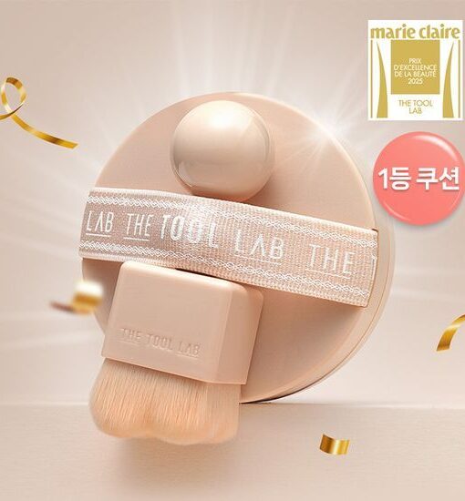 OliveYoung高評滿分氣墊！韓國 The Tool Lab Stamp Skinfit Cushion Glow + Brush 120小時持久自然水光薄透粉底氣墊連印章掃 - 3色選擇