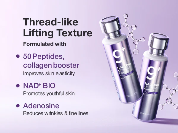  新一代NMN BIO彈力科技 對抗歲月痕跡! 韓國 numbuzin No.9+ NAD Bio Lifting Essence 高效NAD胜肽抗老緊緻淡紋逆齡精華 - 50ml