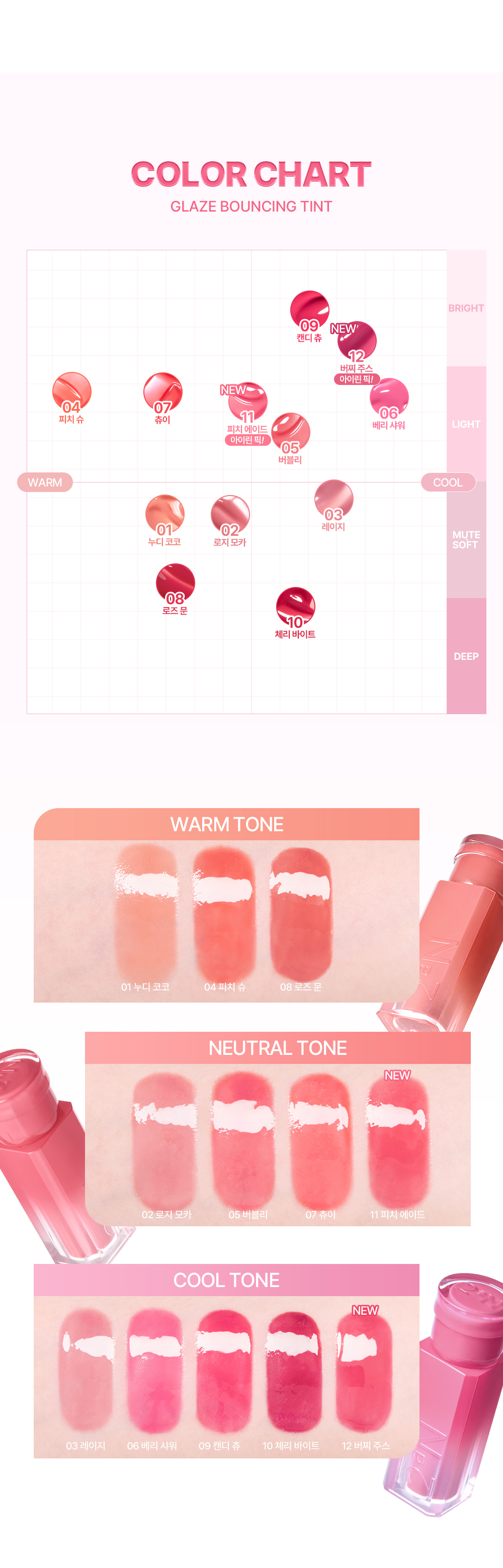 韓國 韓國 2an X IRENE Glaze Bouncing Tint 晶透水亮果凍感果汁唇釉(#01-12) - 12色選擇