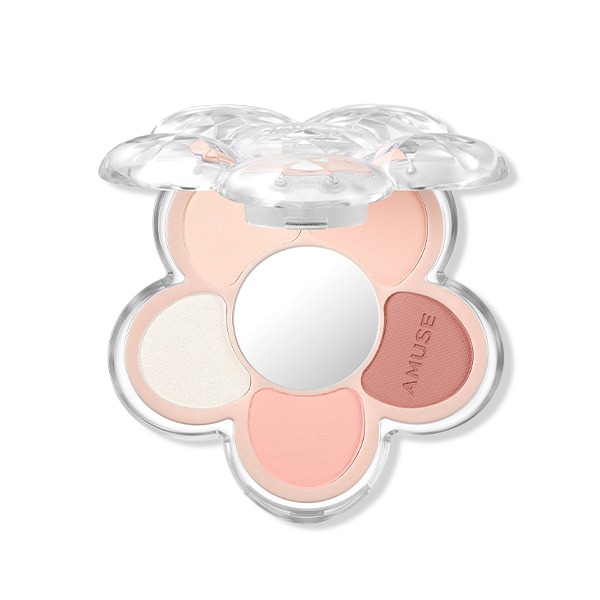 〖眼影．胭脂．高光 all in one〗韓國 AMUSE X 員瑛 Flora Eye Palette 花花眼影盤內附鏡子(#01-04) - 4色調選擇