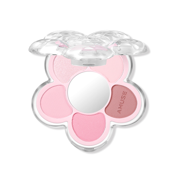 〖眼影．胭脂．高光 all in one〗韓國 AMUSE X 員瑛 Flora Eye Palette 花花眼影盤內附鏡子(#01-04) - 4色調選擇