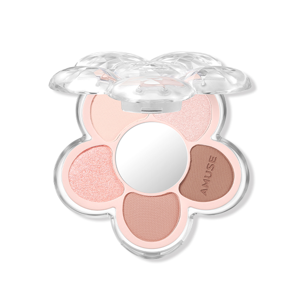〖眼影．胭脂．高光 all in one〗韓國 AMUSE X 員瑛 Flora Eye Palette 花花眼影盤內附鏡子(#01-04) - 4色調選擇