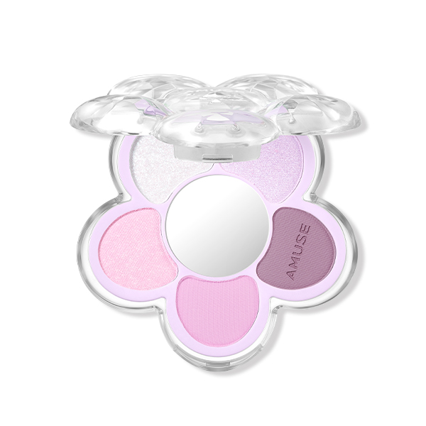 〖眼影．胭脂．高光 all in one〗韓國 AMUSE X 員瑛 Flora Eye Palette 花花眼影盤內附鏡子(#01-04) - 4色調選擇
