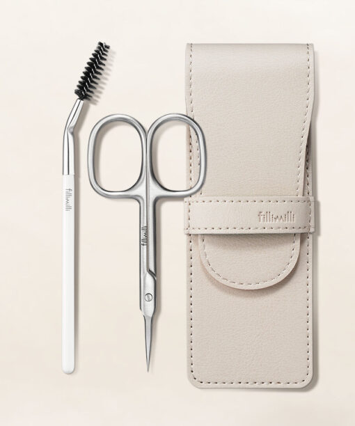 韓國 Fillimilli Sophisticated Eyebrow Scissors Set +Mini Brow Brush 專業修眉剪刀組裝連收納套＋送眉梳掃