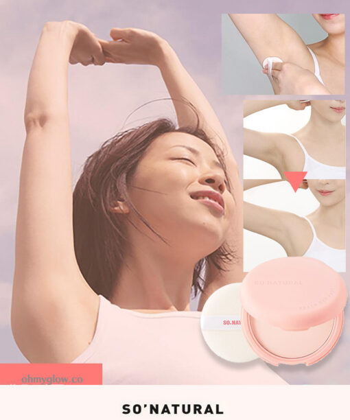 腋下汗味暗沉OUT！ 韓國 So Natural Peach Deo Pact 腋下清爽美白提亮蜜桃香氛粉餅