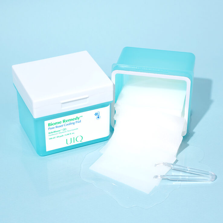 3秒涼感～韓國 UIQ Biome Remedy Pore Reset Cooling Pad 專利微生物群收毛孔降溫爽膚棉片 - 80片裝