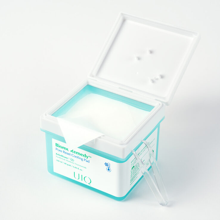 3秒涼感～韓國 UIQ Biome Remedy Pore Reset Cooling Pad 專利微生物群收毛孔降溫爽膚棉片 - 80片裝