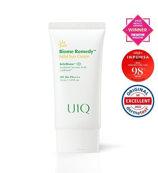 韓國 UIQ Biome Remedy Mild Sun Cream SPF50+ PA++++專利微生物群溫和物理防曬 - 50ml