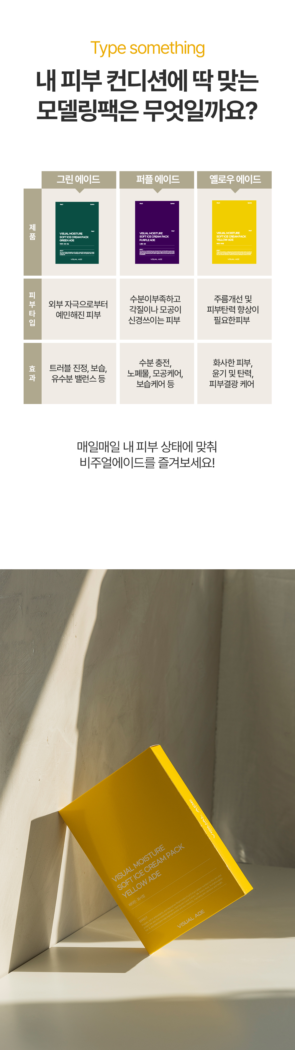 每片66g! 連高濃度精華包不用加水～韓國 Visual Ade Visual Moisture Soft Ice Cream Pack 皇牌軟雪糕冰淇淋凝膠軟膜(💚茶樹積雪草鎮靜/ 💛維他命提亮/ 💜去角質毛孔護理) 一盒5片裝 - 多種選擇