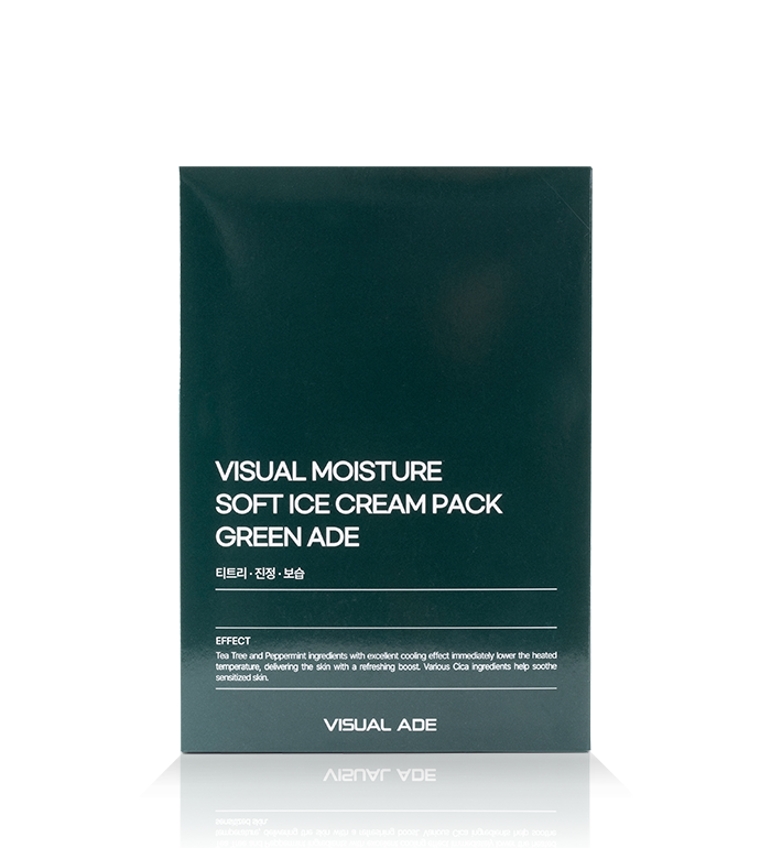 每片66g! 連高濃度精華包不用加水～韓國 Visual Ade Visual Moisture Soft Ice Cream Pack 皇牌軟雪糕冰淇淋凝膠軟膜(💚茶樹積雪草鎮靜/ 💛維他命提亮/ 💜去角質毛孔護理) 一盒5片裝 - 多種選擇