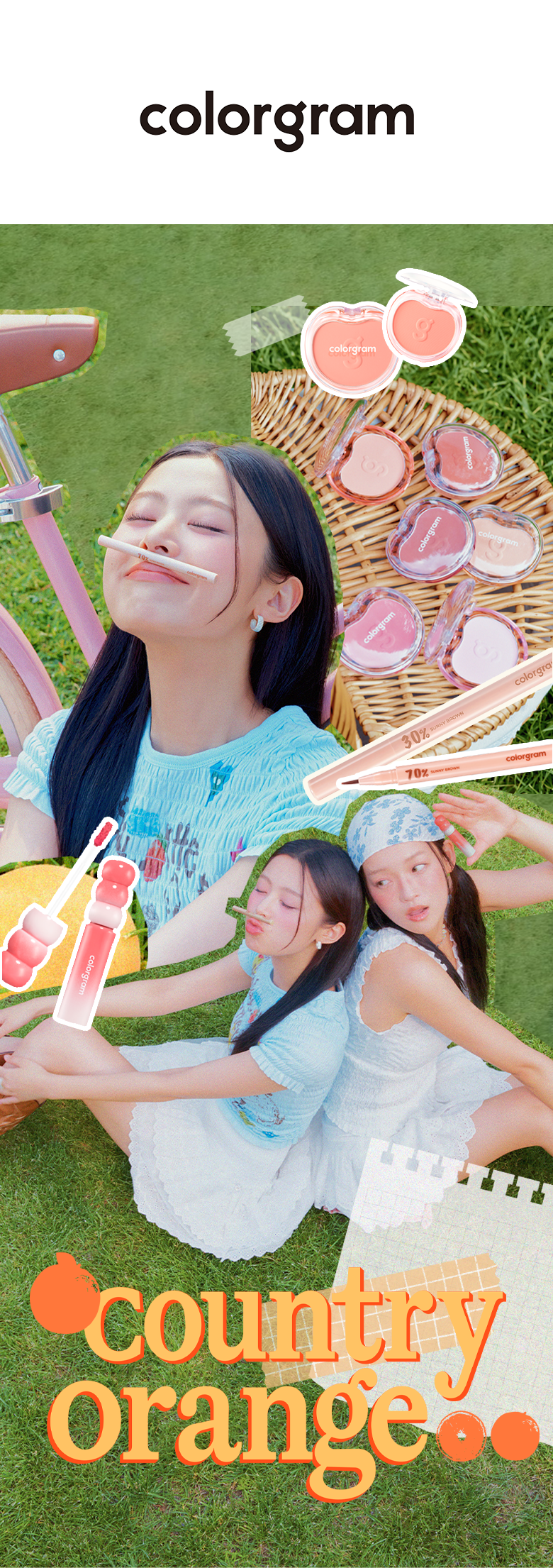 夏日🍊Country Orange系列~韓國 colorgram TinTin Dory Cotton Blusher 棉感單色胭脂(#01-06) - 6色選擇