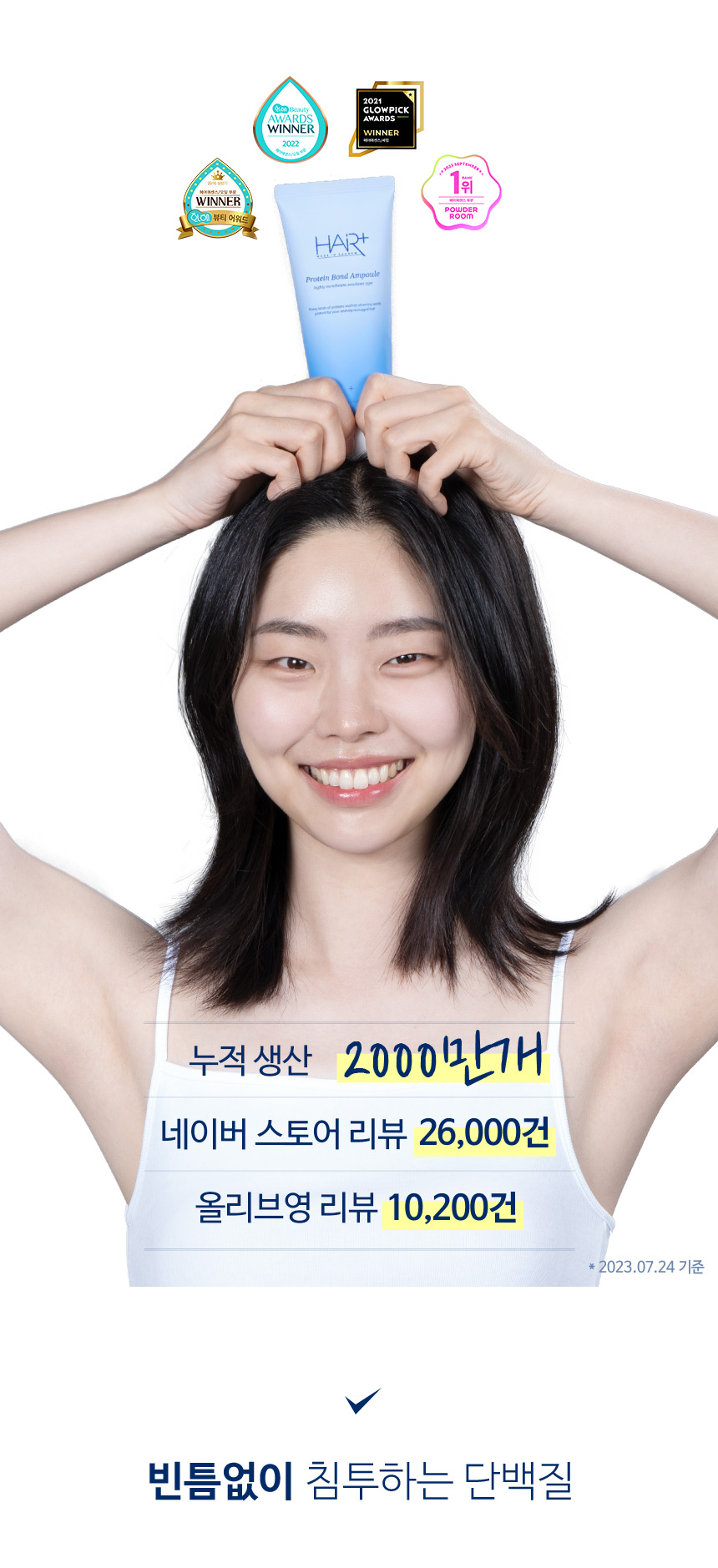 最新升級版雙倍蛋白質 韓國 HairPlus Protein Bond Ampoule Essense 高濃度蛋白質胺基酸高效免沖洗安瓶精華 - 70ml