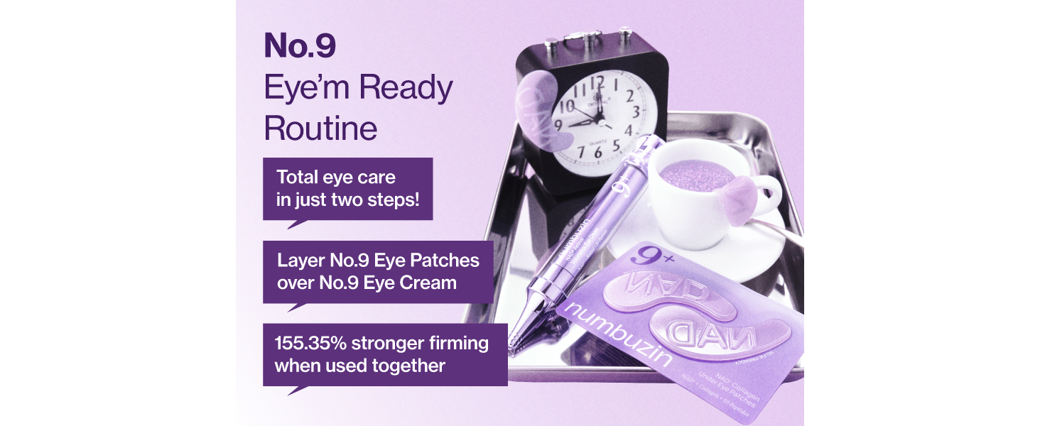 集中撫平眼周紋 減淡黑眼圈 韓國numbuzin No.9 NAD+ Retinol Volumetox Eye Cream 高效NAD維A胜肽抗老緊緻眼紋逆齡眼霜