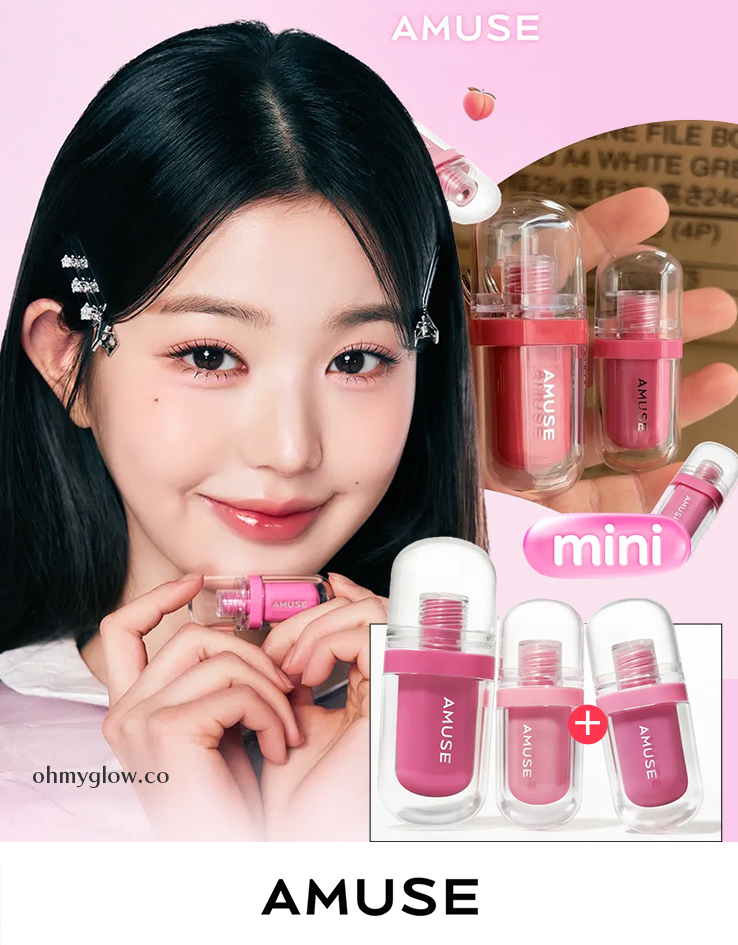 皇牌熱賣色迷你唇釉SET～張員瑛同款！韓國 AMUSE JEL-FIT Tint Mini Duo 持久果凍彈潤光澤唇釉限量迷你唇釉2件套裝(Warm Tone / Cool Tone) - 2款選擇