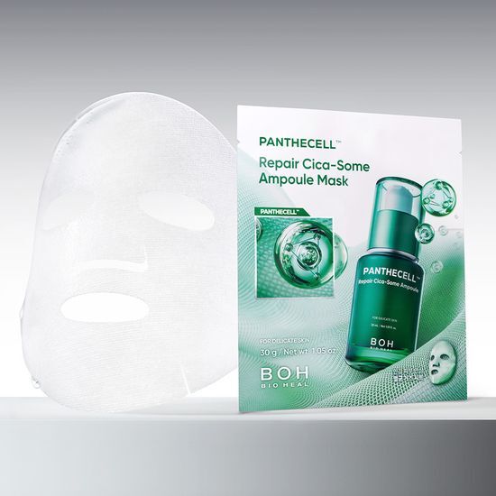 即時舒敏曬後降溫～韓國 Bioheal BOH Panthecell Repair Cica-Some Ampoule Mask 專利泛醇B5X積雪草外泌體修復保濕舒敏安瓶精華面膜 (單片/5片) - 2種選擇