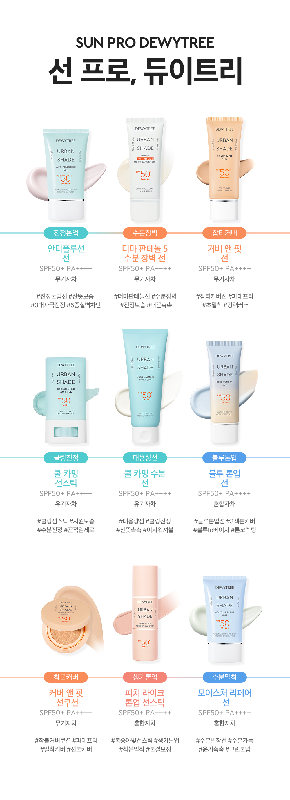 代替粉底〔防曬X提亮X遮瑕〕韓國 DEWYTREE Urban Shade Cover And Fit Sun SPF50+ PA++++ 素顏霜遮瑕有色防曬 - 40ml