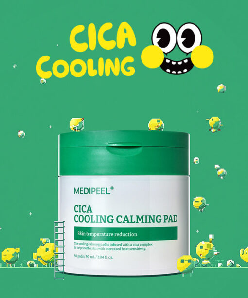 韓國 Daiso x Medi-Peel Cica Cooling Soothing Pad 2.0 積雪草X肽複降溫舒緩爽膚棉片- 50片裝
