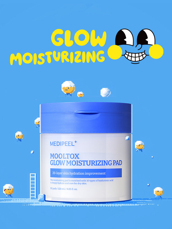 韓國 Daiso x Medi Peel Mooltox Glow Moisturizing Pad 2.0 10重透明質酸胜肽深層保濕爽膚棉片- 50片裝