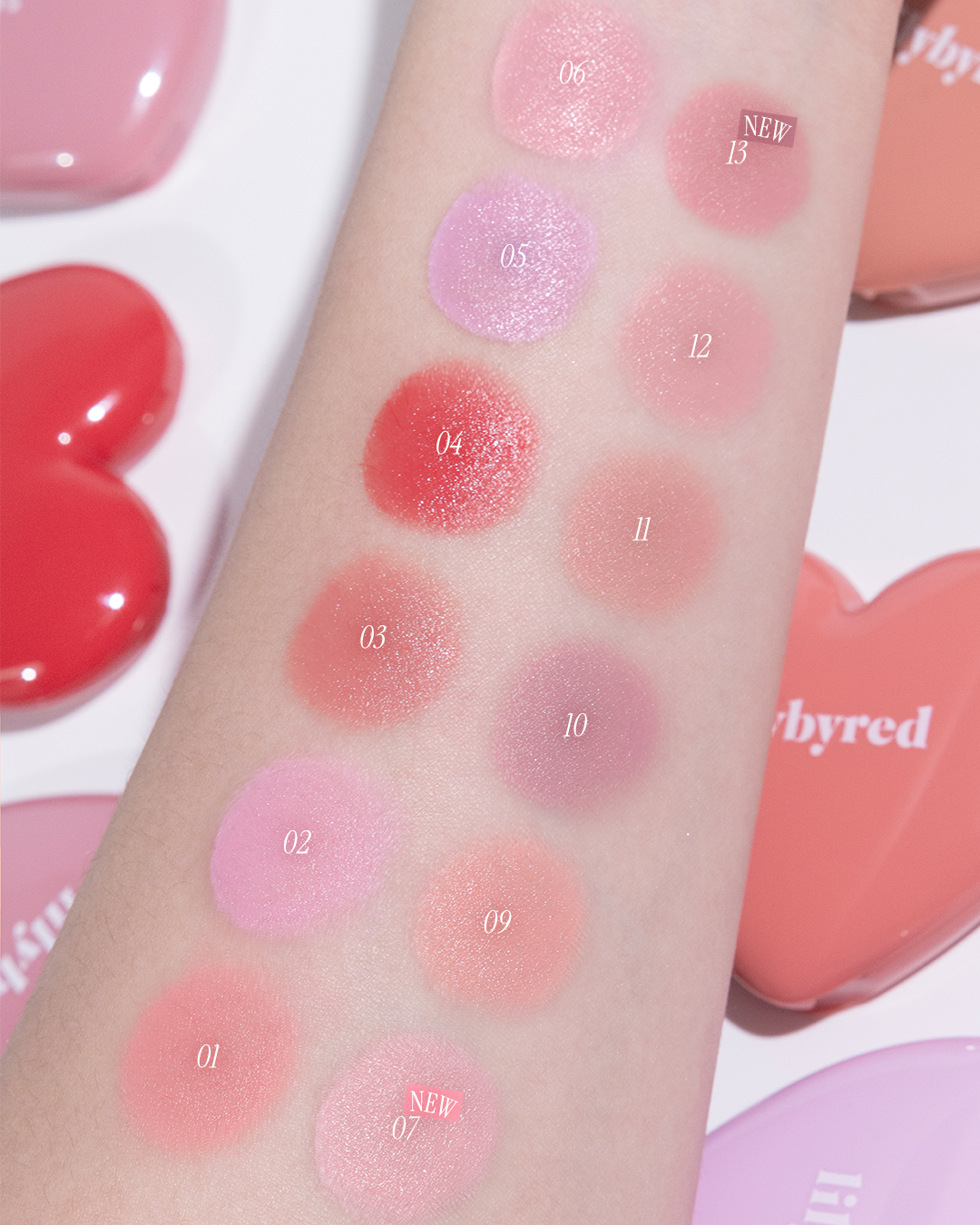 最新#07 13色 Pink Core入！修飾黑眼圈～GlowPick 🏆~ 韓國 Lilybyred Luv Beam Cheek Balm 皇牌心心胭脂膏(#01-13) - 11色選擇