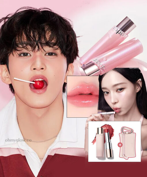 最新Roselight Set💫【限量SET送Pouch / 迷你唇釉】DIOR潤唇膏平替!? NCT Mark同款! 83%護唇成份～韓國 espoir Bare Glow Lip Balm 水潤透光裸唇潤色護唇膏 - 6色選擇