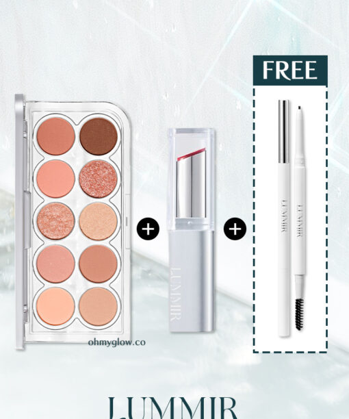 【超值組合送眉筆】韓國 星級化妝師iseul研發！GlowPick🏆～LUMMIR Eye Shadow + Melting Balm Set 眼影盤+高光水光潤澤唇膏+極細眉筆 - 色號自選