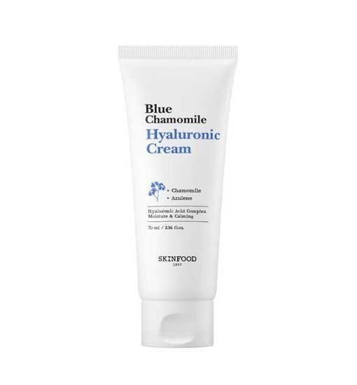 GlowPick🏆 韓國Skinfood Blue Chamomile Hyaluronic Cream 藍甘菊透明質酸高效水潤水凝保濕面霜 - 70ml