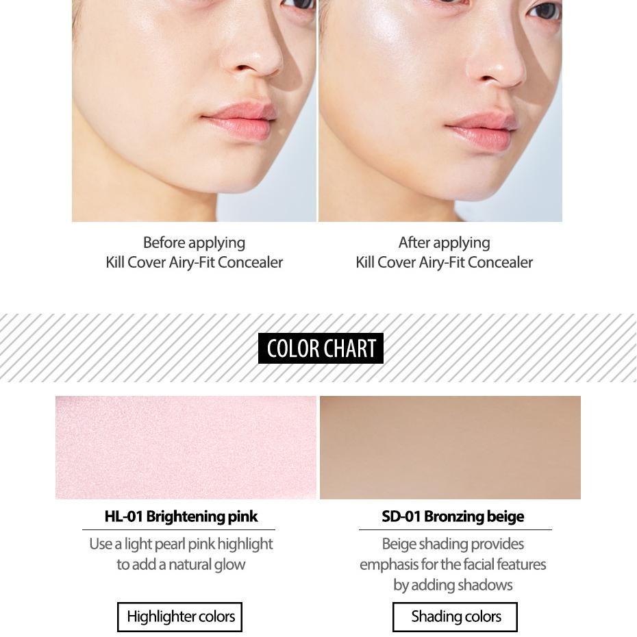 韓國 Clio Kill Cover Airy Fit Concealer 豐盈輕薄遮瑕液 - 6色選擇