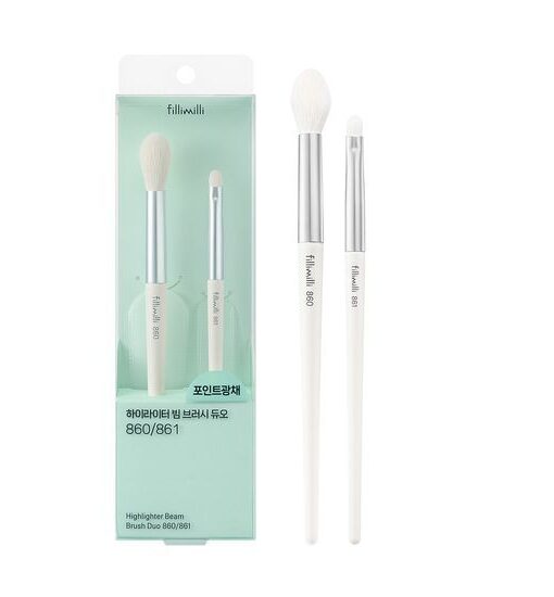化妝師聯名研發！韓國 FilliMilli S 系列 Highlighter Beam Brush Duo 透亮立體提亮掃限量套裝高光掃(#861 + #860) 2件掃Set