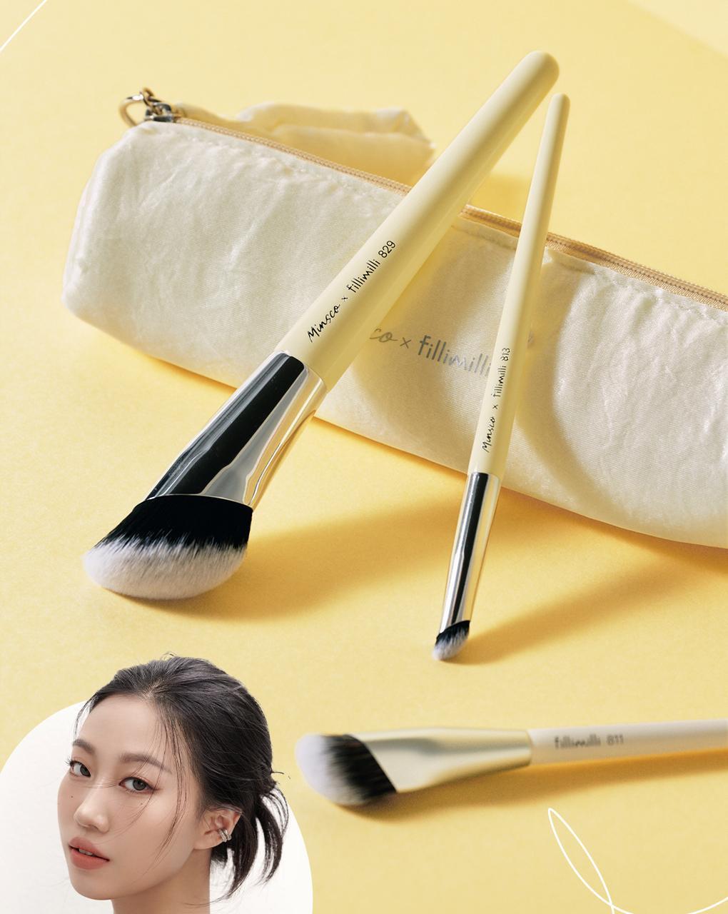 Minsco共同研發 隱沒毛孔底妝~韓國 Fillimilli Skin Corrector Brush 829 無瑕斜角粉底掃