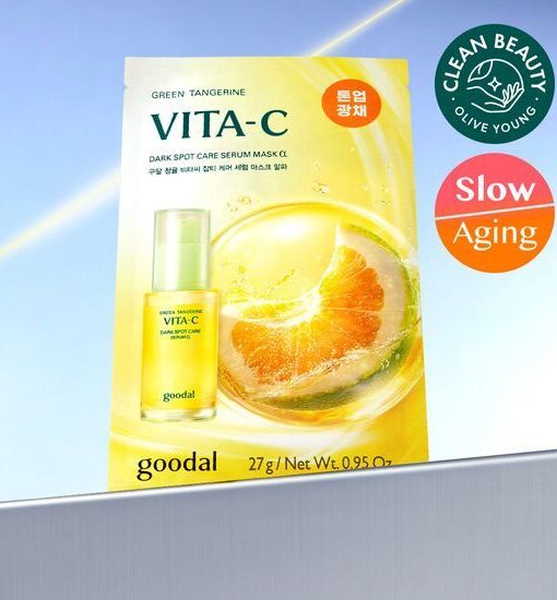〖新升級Alpha版！美白成分增150%〗韓國 goodal Green Tangerine Vita C Dark Spot Care Serum Mask 濟州青橘維C美白保濕面膜