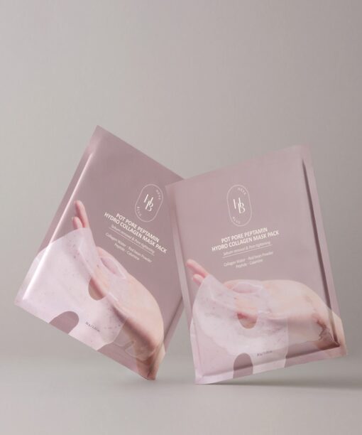 敷後變透明 第二朝毛孔緊緻有光澤~ 韓國 HEVEBLUE Pot Pore Peptamin Hydro Collagen Mask Pack 天然紅豆深層收毛孔膠原蛋白果凍面膜 4片裝 - 2種選擇